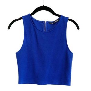 Sweet Rain Textured Back-Zip Crop Top